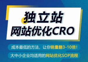 独立站网站优化CRO,成本最低的方法,让你销量翻3-10倍-项目资源库