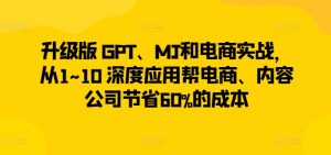 升级版 GPT、MJ和电商实战，从1~10 深度应用帮电商、内容公司节省60%的成本-项目资源库