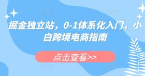 掘金独立站,0-1体系化入门,小白跨境电商指南-项目资源库