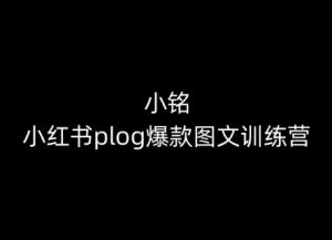 小铭-小红书plog爆款图文训练营,教你从0-1做小红书-项目资源库