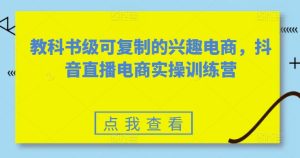 教科书级可复制的兴趣电商,抖音直播电商实操训练营-项目资源库