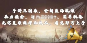 手游三国杀最新蓝海玩法，简单粗暴，无需复杂的操作和技术，看完即可上手【揭秘】-项目资源库