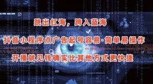 抖音小程序点广告项目,起号容易,简单易操作,开播就见有收益【揭秘】-项目资源库