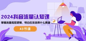 2024抖音流量认知课：掌握流量底层逻辑，明白应该选择什么赛道 (43节课)-项目资源库