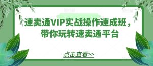 速卖通VIP实战操作速成班,带你玩转速卖通平台-项目资源库