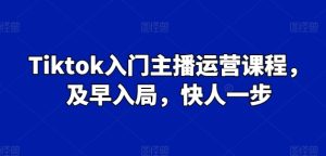 Tiktok入门主播运营课程,及早入局,快人一步-项目资源库