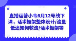直播运营小韦6月12号线下课,话术框架整体设计/流量低迷如何救流/话术框架等-项目资源库