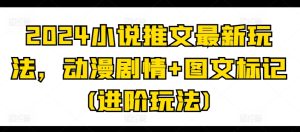2024小说推文最新玩法，动漫剧情+图文标记(进阶玩法)-项目资源库