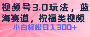2024视频号蓝海项目,祝福类玩法3.0,操作简单易上手,日入300+【揭秘】-项目资源库