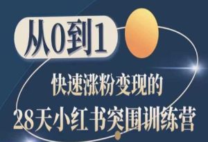 28天小红书突围训练营,从0到1快速涨粉变现-项目资源库