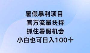 暑假暴利直播项目,官方流量扶持,把握暑假机会【揭秘】-项目资源库
