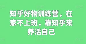 知乎好物训练营,在家不上班,靠知乎来养活自己-项目资源库