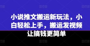 小说推文搬运新玩法，小白轻松上手，搬运发视频让搞钱更简单-项目资源库