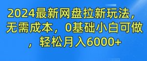 2024最新网盘拉新玩法，无需成本，0基础小白可做，轻松月入6000+【揭秘】-项目资源库