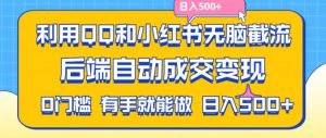 利用QQ和小红书无脑截流拼多多助力粉,不用拍单发货,后端自动成交变现,日入500+【揭秘】-项目资源库