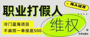 职业打假人电商维权揭秘,一单保底500,全新冷门暴利项目【仅揭秘】-项目资源库