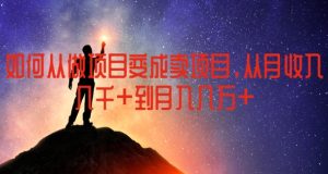 如何从做项目变成卖项目，从月收入几千到月入几万【揭秘】-项目资源库