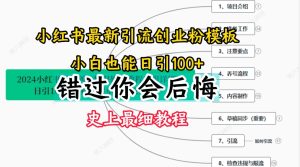 2024小红书引流创业粉史上最细教程，手把手教你引流【揭秘】-项目资源库