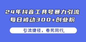 24年抖音工具号暴力引流,每日被动300+创业粉,创业粉捷径,卷死同行【揭秘】-项目资源库