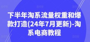 下半年淘系流量权重和爆款打造(24年7月更新)-淘系电商教程-项目资源库