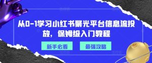 从0-1学习小红书聚光平台信息流投放,保姆级入门教程-项目资源库