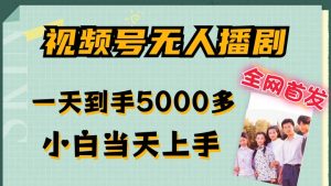 全网首发视频号无人播剧,拉爆流量不违规,一天到手5000多,小白当天上手,多号无限放大【揭秘】-项目资源库