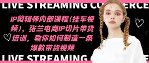 IP剪辑师内部课程(挂车视频)，张兰电商IP切片带货培训，教你如何制造一条爆款带货视频-项目资源库