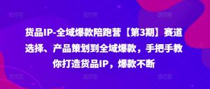 货品IP全域爆款陪跑营【第3期】赛道选择、产品策划到全域爆款,手把手教你打造货品IP,爆款不断-项目资源库