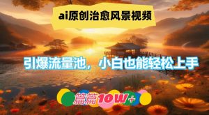 ai原创治愈风景视频,引爆流量池,小白也能轻松上手,篇篇10w+【揭秘】-项目资源库