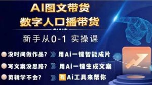 Ai图文带货+数字人口播带货,从0~1实操体系课-项目资源库