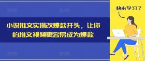 小说推文实操改爆款开头，让你的推文视频更容易成为爆款-项目资源库