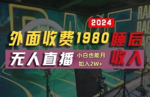 外面收费1980的支付宝无人直播技术+素材，认真看半小时就能开始做，真正睡后收入【揭秘】-项目资源库
