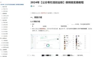 公众号引流创业粉，学会这个方法，你也能月入30000+ (陪跑项目)-项目资源库
