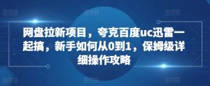 网盘拉新项目，夸克百度uc迅雷一起搞，新手如何从0到1，保姆级详细操作攻略-项目资源库