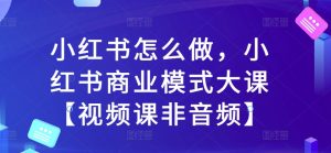 小红书怎么做,小红书商业模式大课【视频课非音频】-项目资源库