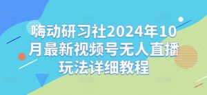嗨动研习社2024年10月最新视频号无人直播玩法详细教程-项目资源库
