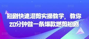 短剧快速混剪实操教学，教你20分钟做一条爆款燃剪短剧-项目资源库