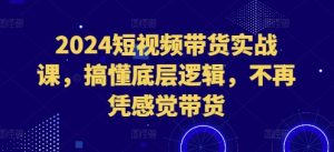 2024短视频带货实战课,搞懂底层逻辑,不再凭感觉带货-项目资源库