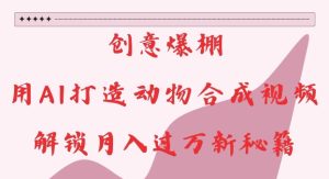 创意爆棚，用AI打造动物合成视频，解锁月入过W新秘籍【揭秘】-项目资源库