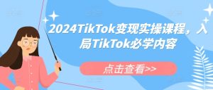 2024TikTok变现实操课程，入局TikTok必学内容-项目资源库