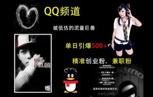 QQ频道：被低估的流量巨兽，单日引爆500+精准创业粉、兼职粉的引流秘籍-项目资源库