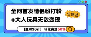 【生财36计】全网首发情侣粉打粉+大人玩具无敌变现-项目资源库