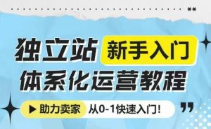 独立站新手入门体系化运营教程,助力独立站卖家从0-1快速入门!-项目资源库