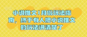 小说推文1月份玩法指南，终于有人把小说推文的玩法讲清楚了!-项目资源库