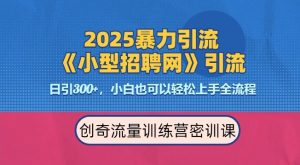 2025最新暴力引流方法,招聘平台一天引流300+,日变现多张,专业人士力荐-项目资源库