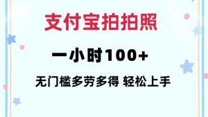 支付宝拍拍照一小时100+无任何门槛多劳多得一台手机轻松操做【揭秘】-项目资源库