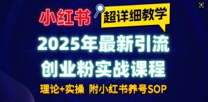 2025年最新小红书引流创业粉实战课程【超详细教学】小白轻松上手,月入1W+,附小红书养号SOP-项目资源库