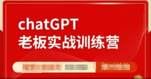 ChatGPT老板实战训练营,用GPT带飞,一人顶一个团队-项目资源库