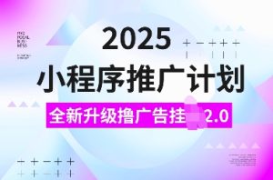 2025小程序推广计划,全新升级撸广告挂JI2.0玩法,日入多张,小白可做【揭秘】-项目资源库