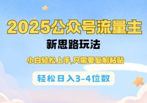 2025公双号流量主新思路玩法,小白轻松上手,只需要复制粘贴,轻松日入3-4位数-项目资源库